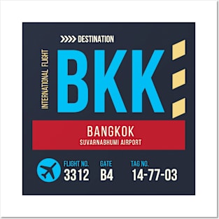 Bangkok Airport Stylish Luggage Tag (BKK) Posters and Art